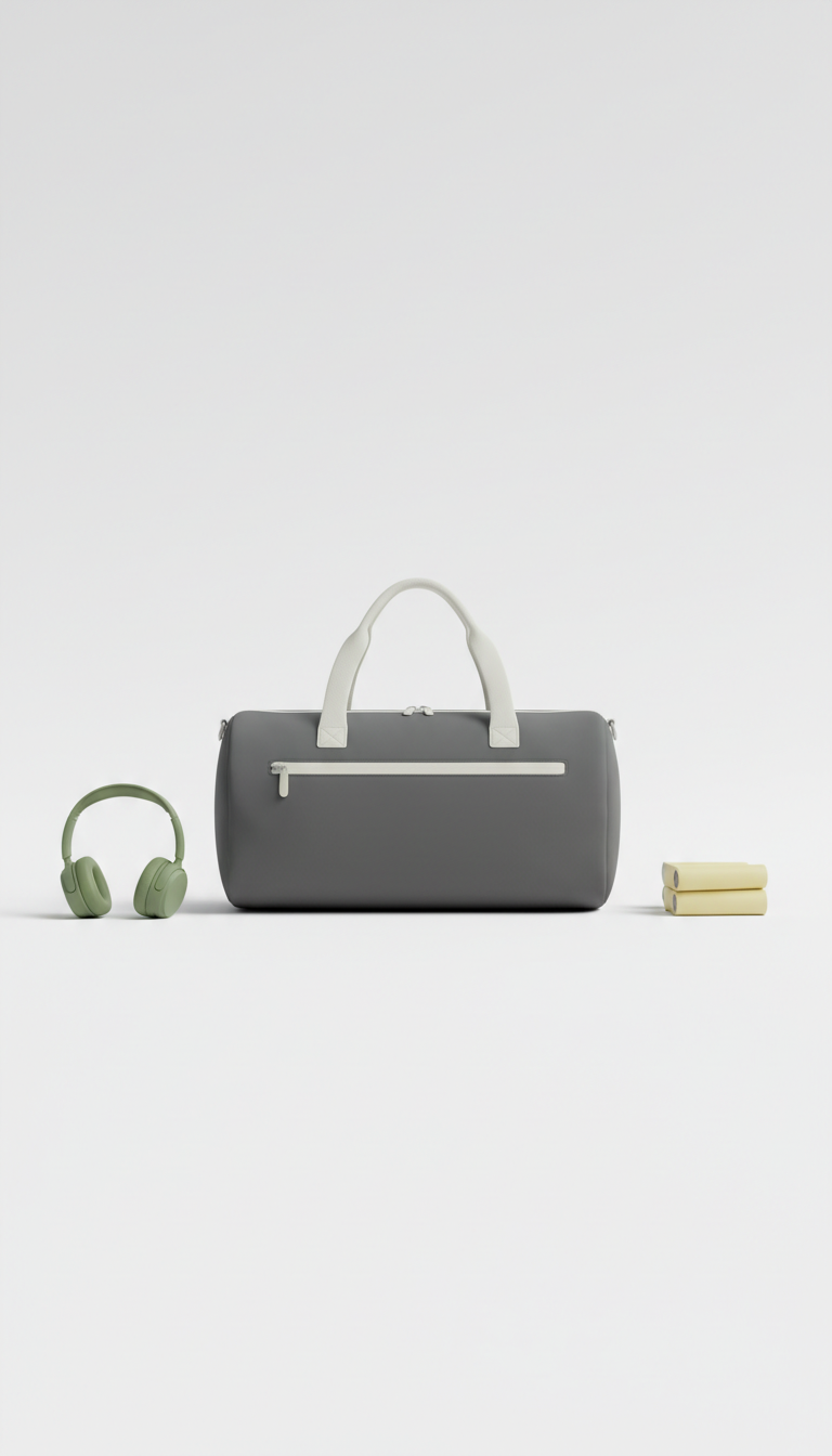 Monochrome minimalist duffel bag